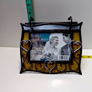 Wedding flip frame with hearts 4X6 holds 40 photos